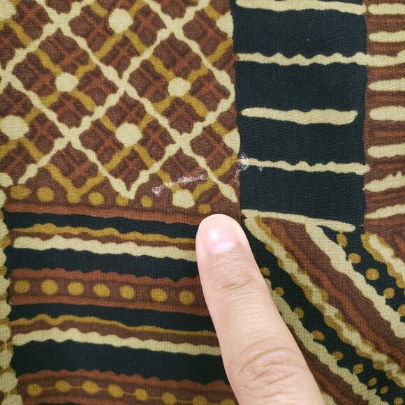 Club Z Collection Brown Geometric Fun Pattern Collar Button Down Blouse Size 1X - Picture 10 of 14